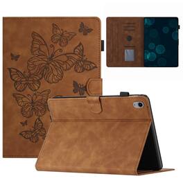 Dteck - Case for Apple iPad (A16) 11" 2025 and iPad 10th Gen 10.9" 2022,Butterfly Embossed PU Leather Card Slot Stand Flip Cover - Brown