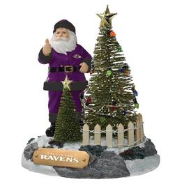 The Memory Company - Baltimore Ravens Santa Figurine with LED Tree - Multicolor