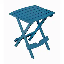 Adams - Quik-Fold BlueStone Rectangular Polypropylene Folding Side Table - Blue
