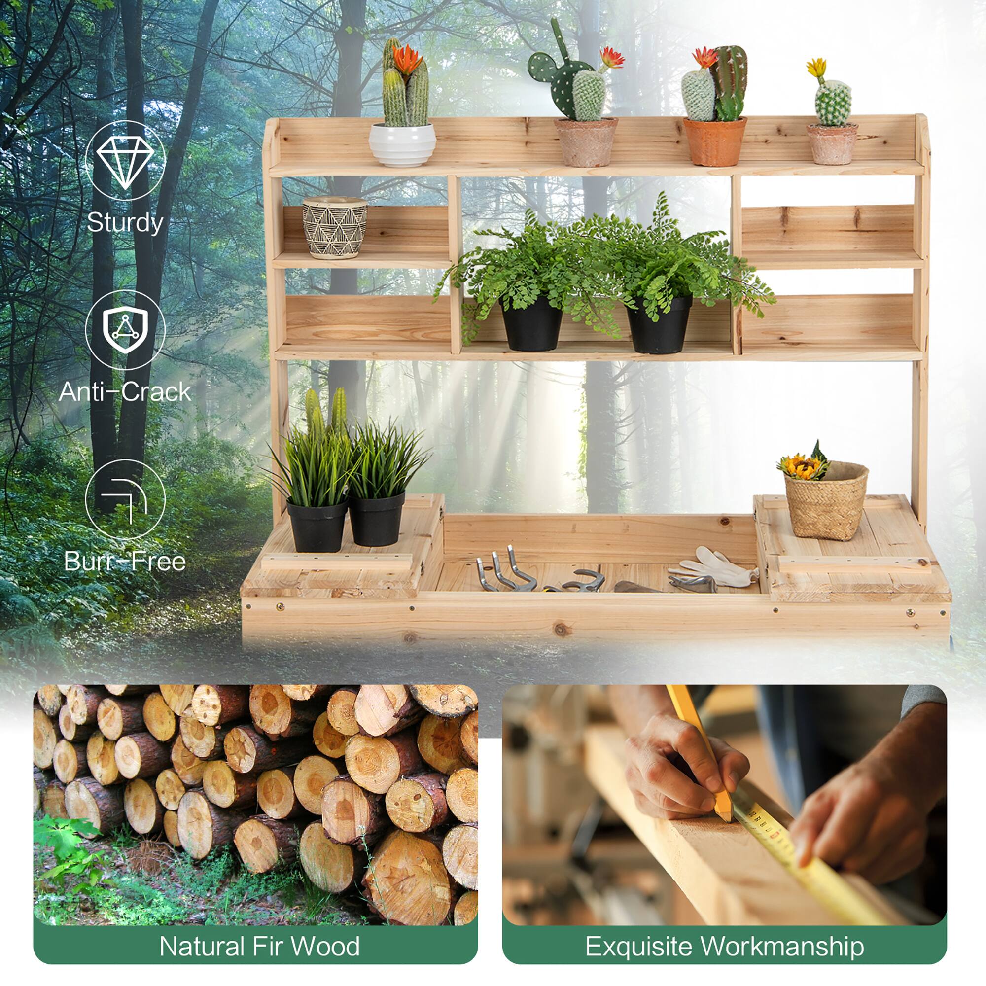 Sturdy Anti-Crack Burt-Free Natural Fir Wood Exquisite Workmanship