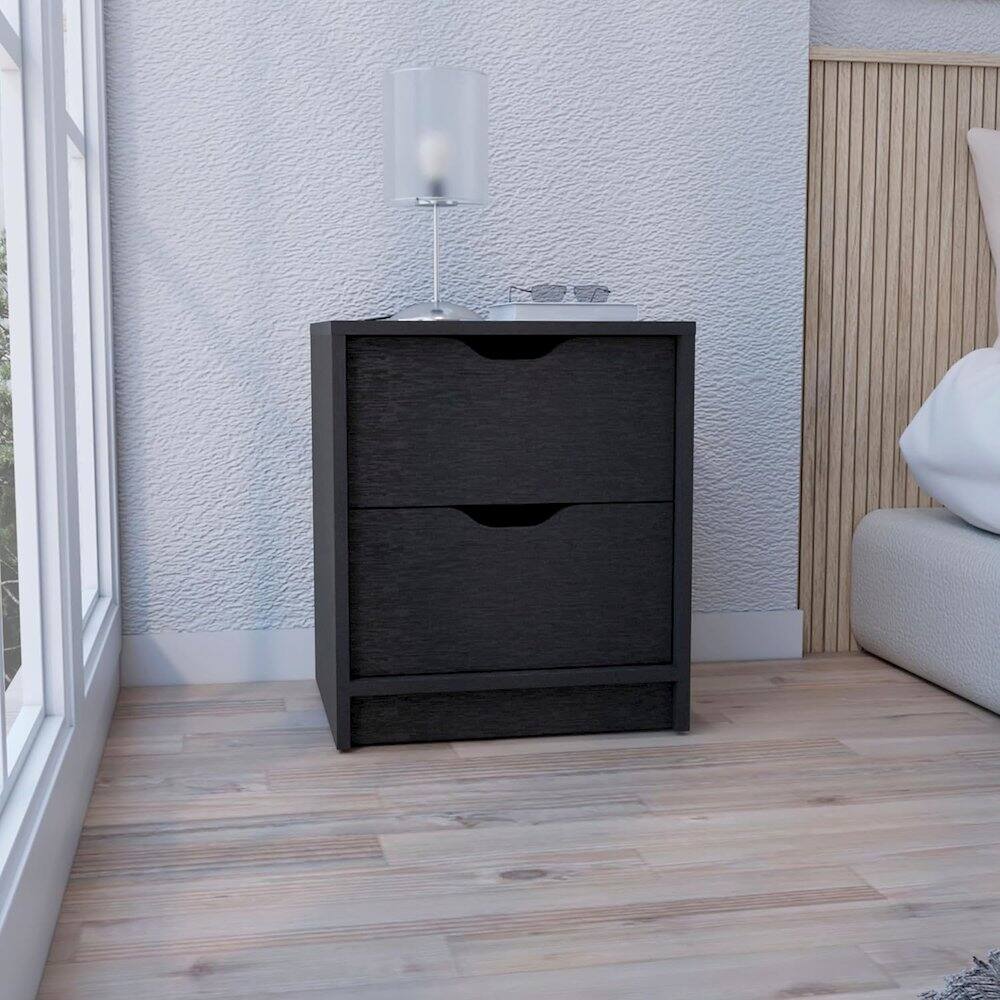 Alt View 2. TuHome - Basilea Nightstand Black MDF - Black.