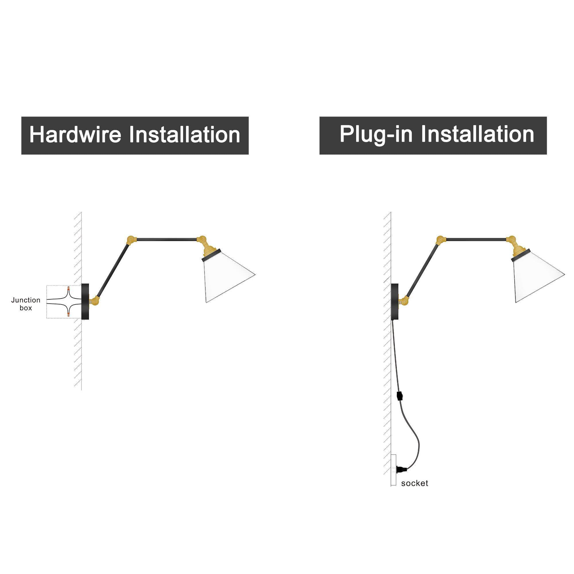Hardwire Installation  
Junction box  

Plug-in Installation  
socket