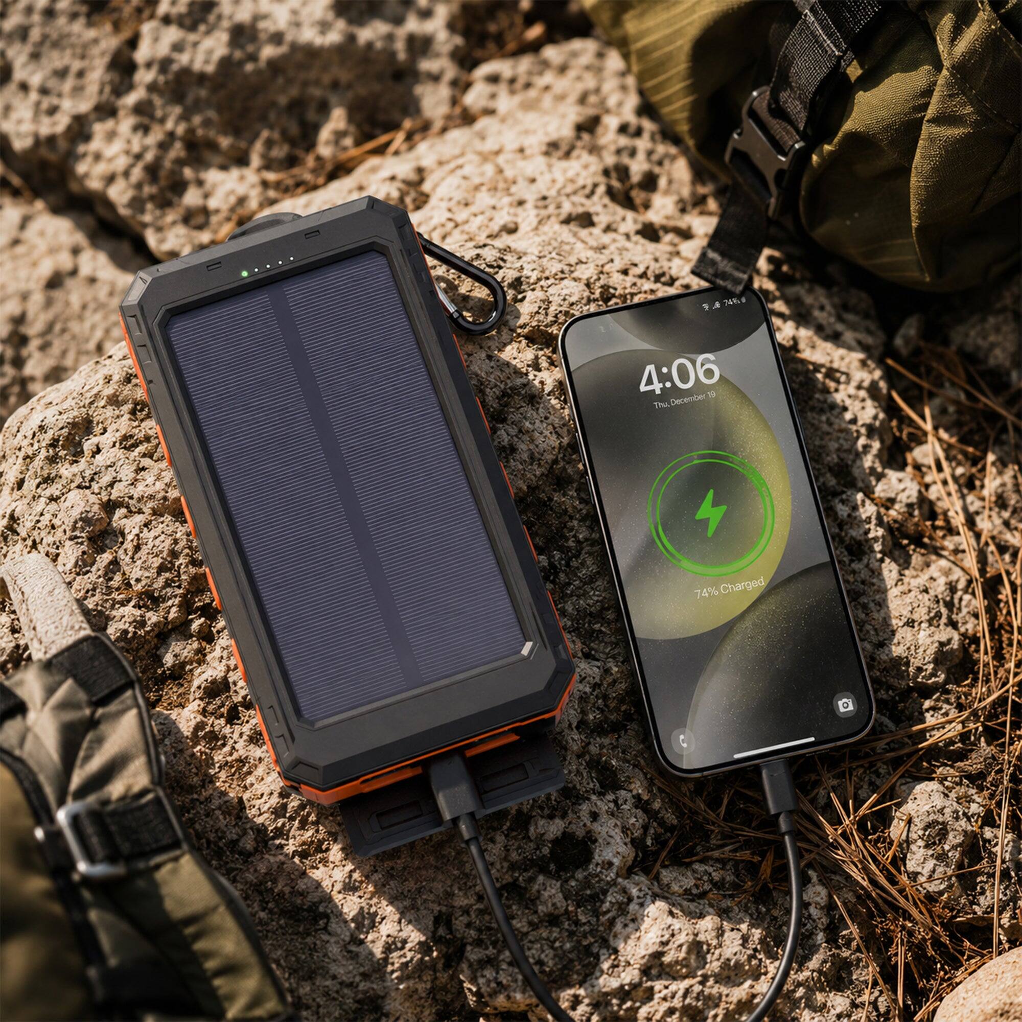 iBasics 10,000mAh Solar Power Bank – 20W USB C PD Fast Portable Charger ...
