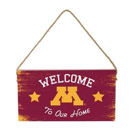 Evergreen Enterprises - Minnesota Golden Gophers 6" x 11" Welcome Home Wood Wall Sign with Rope Hanger - Multicolor