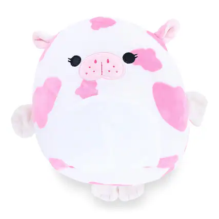 Front. Kellytoy - Squishmallow 8 Inch Sea Life Plush | Mondy the Pink Spotted White Sea Cow - Pink.