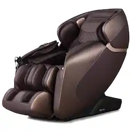Costway - Full Body Massage Chair Zero Gravity Shiatsu Massage Recliner SL Track - Brown