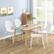 Alt View 3. Costway - Metal Dining Chair Set of 4 Armless Kitchen Hollowed Backrest & Metal Legs - White.