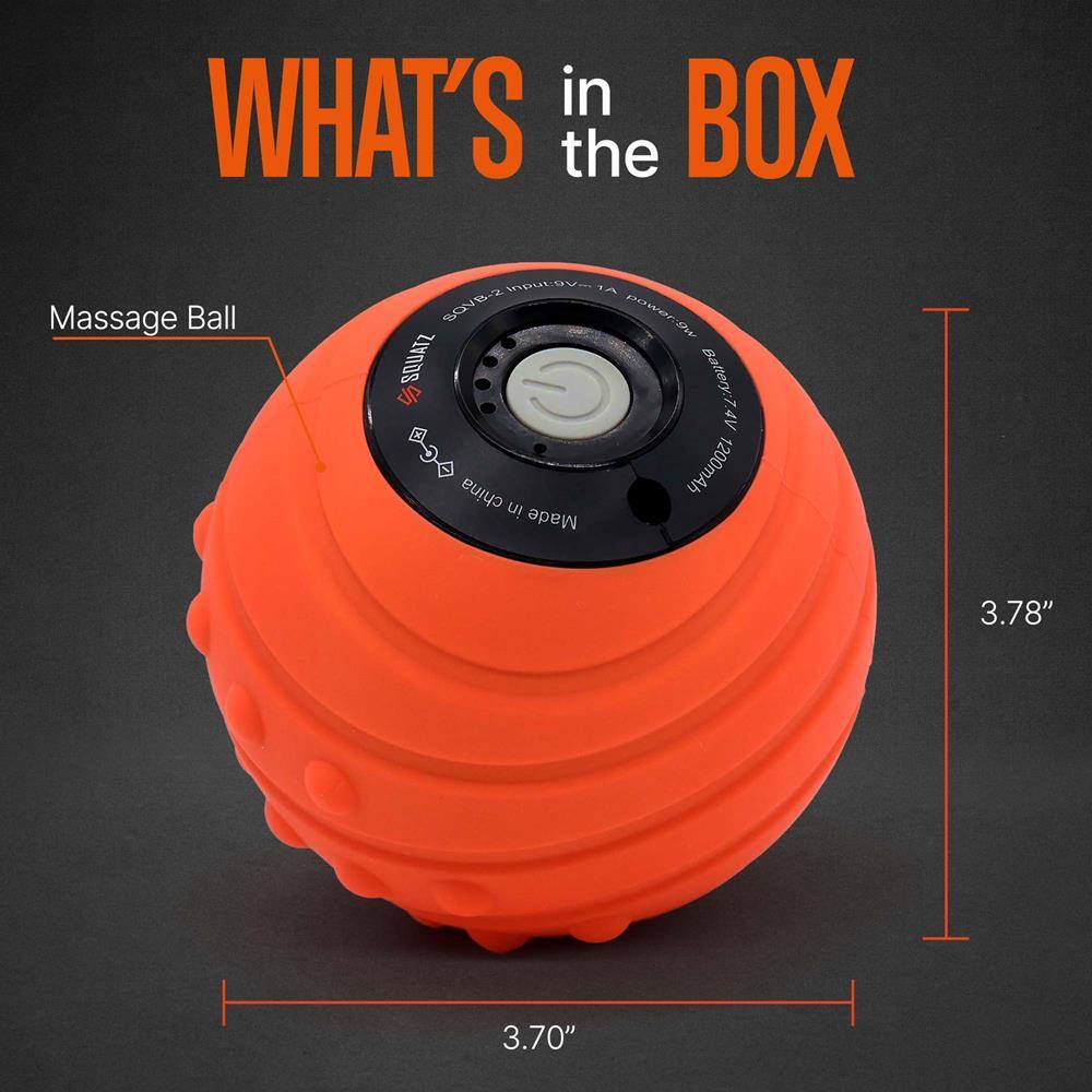 WHAT'S in the BOX

Massage Ball

- 3.78" (height)
- 3.70" (diameter)

Made in China

Battery: 7.4V 1200mAh

Power: 3.7V 2.0A