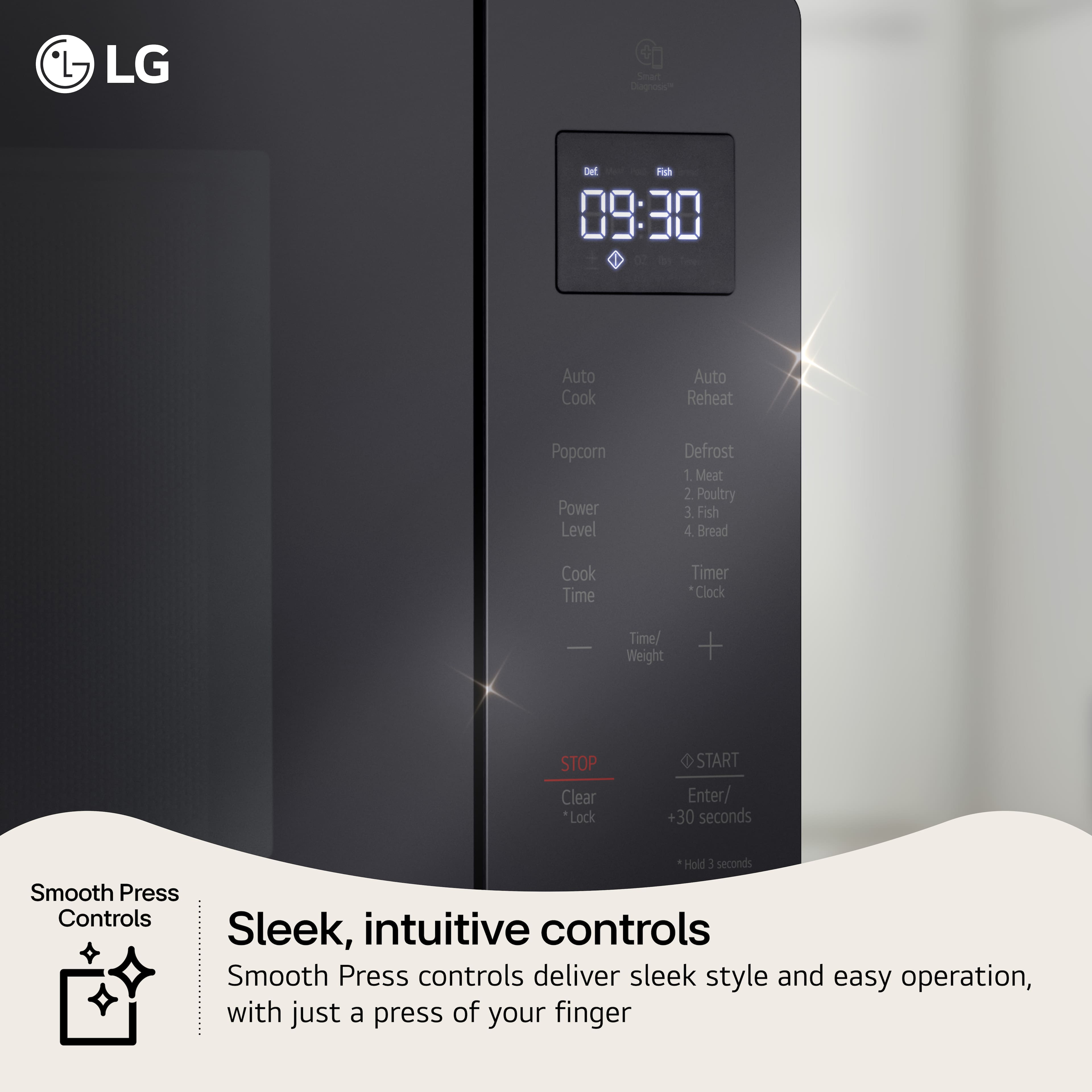 LG - 1.1 Cu. Ft. Countertop Microwave with Easy Clean and Au