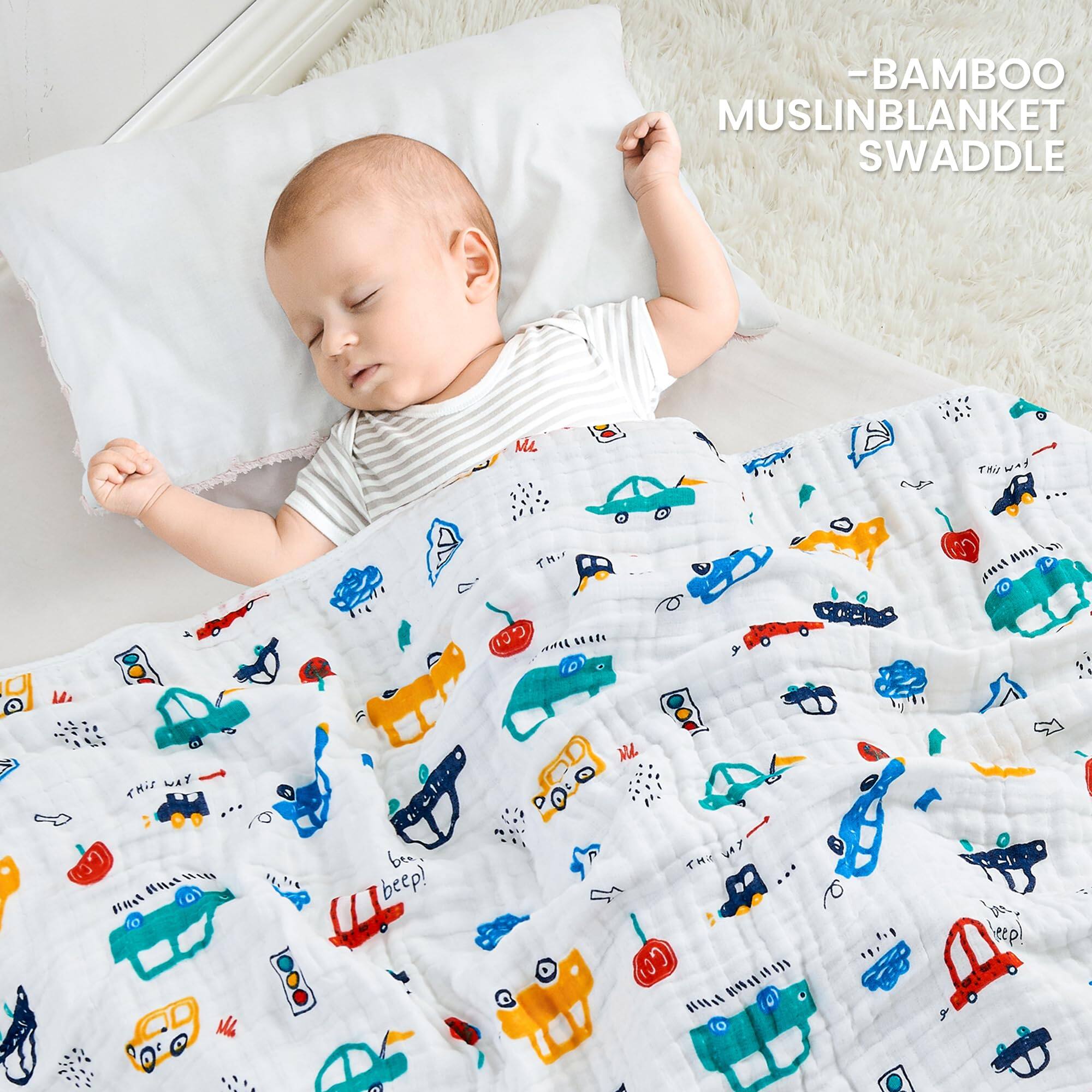 -BAMBOO MUSLIN BLANKET SWADDLE