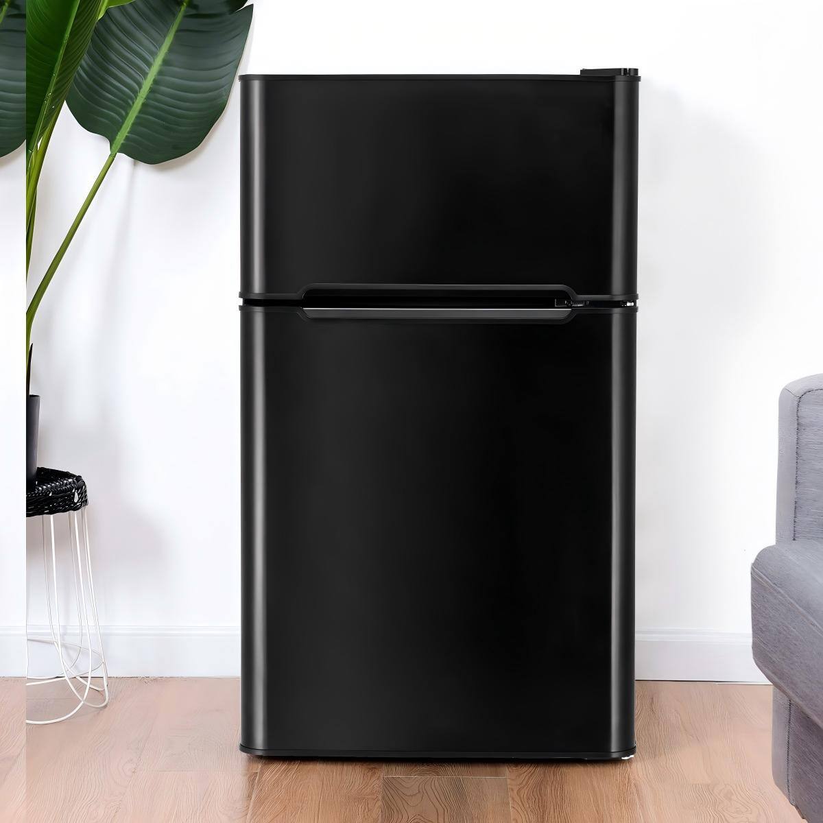 Alt View 9. Ecooso - 3.2 Cu. Ft. Retro Mini Fridge with Freezer, Reversible Door, Space-Saving Compact Refrigerator for Small Rooms - Black.