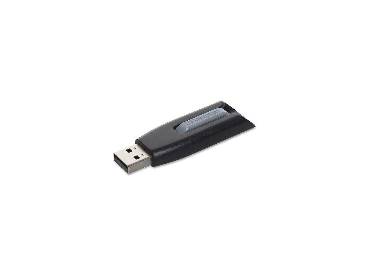 Alt View 6. Verbatim - 256GB V3 USB 3.0 FLASH DRIVE - Black/Gray.