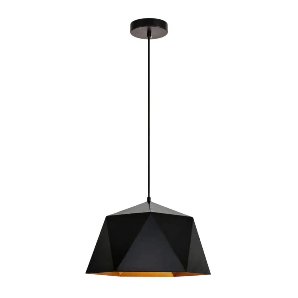 Living District - Arden Collection Pendant D15.0'' H9.6 Lt:1 Black and Gold Finish - Black And Golden Inside price history on PriceWatchPro