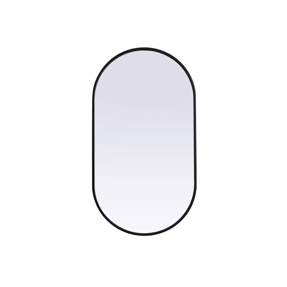 Alt View 7. Elegant Decor - Metal Frame Oval Mirror 20x36 Inch in Black - Black.