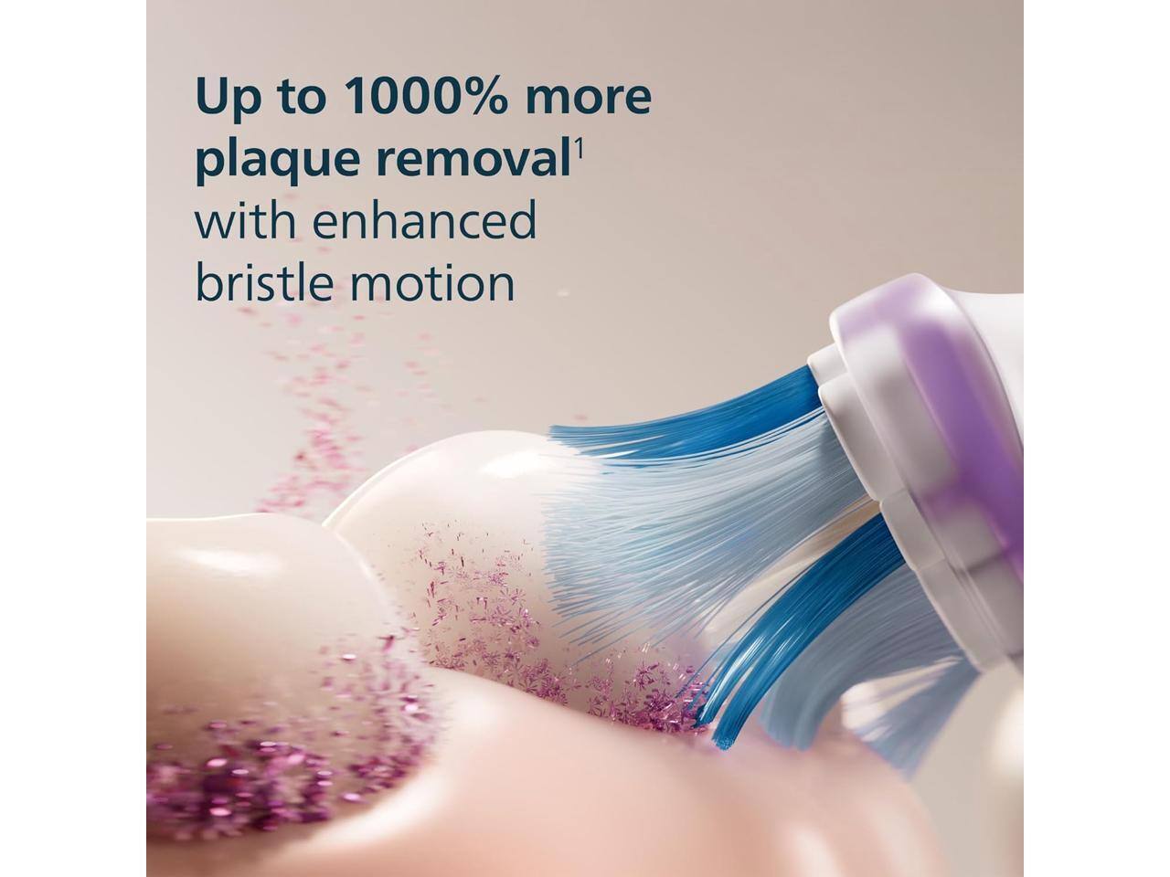 Up to 1000% more plaque removal¹ with enhanced bristle motion