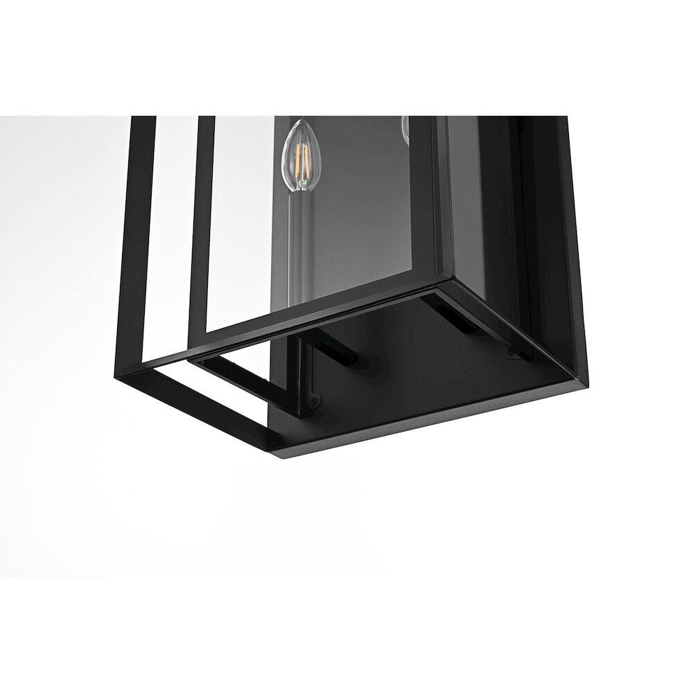 Alt View 1. Elegant Lighting - Etting 12 Inch Outdoor Wall Sconce In Black - Black.