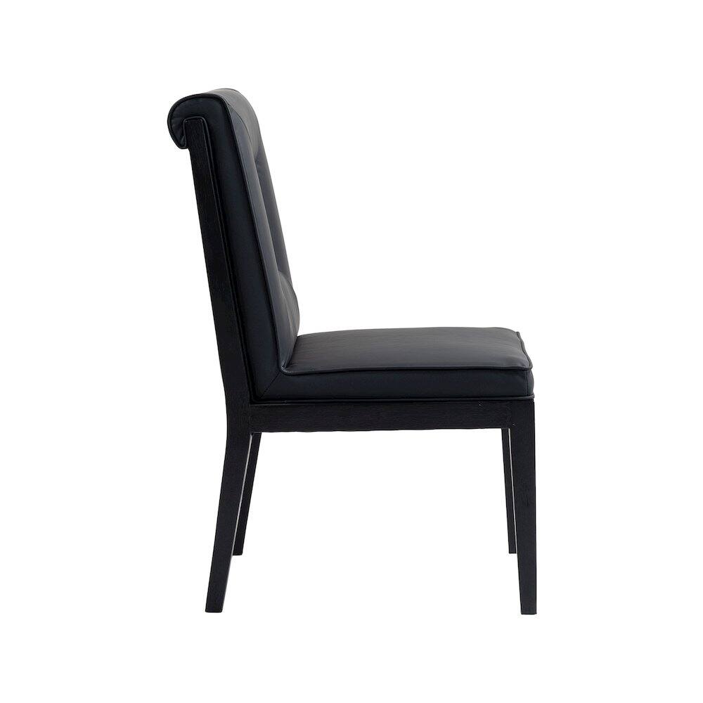 Alt View 3. Meridian Furniture - Gwendolyn Black Vegan Leather Dining Side Chair, Set of 2 - Black.