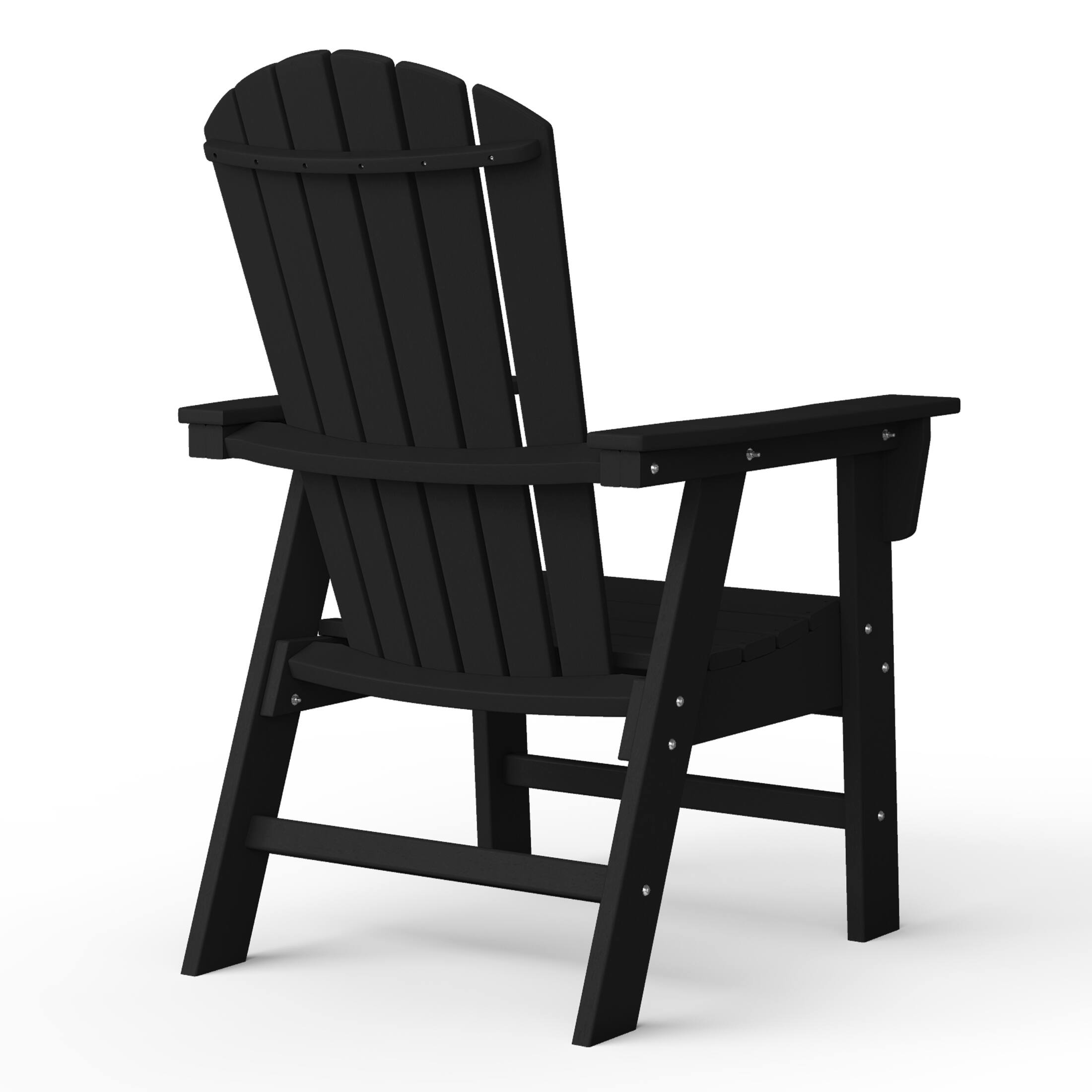 Alt View 1. WestinTrends - WestinTrends Dylan Outdoor Patio Shell-back Adirondack Dining Chair Weather Resistant - Black.