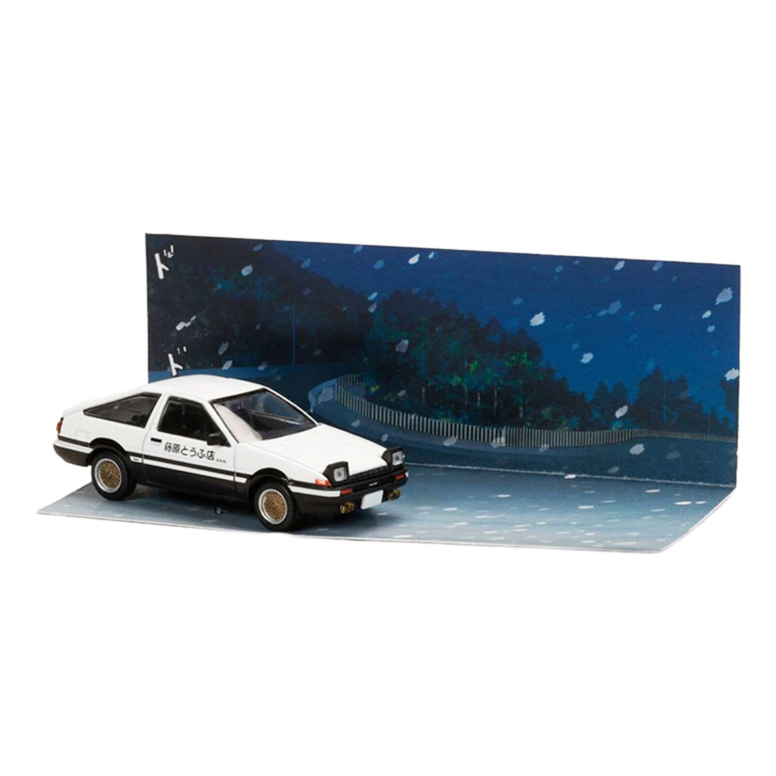 Alt View 3. Hobby Japan - Toyota Sprinter Trueno AE86 RHD White with Black Stripes "Initial D" 1995-2013 Manga 1/64 Car by Hobby Japan.