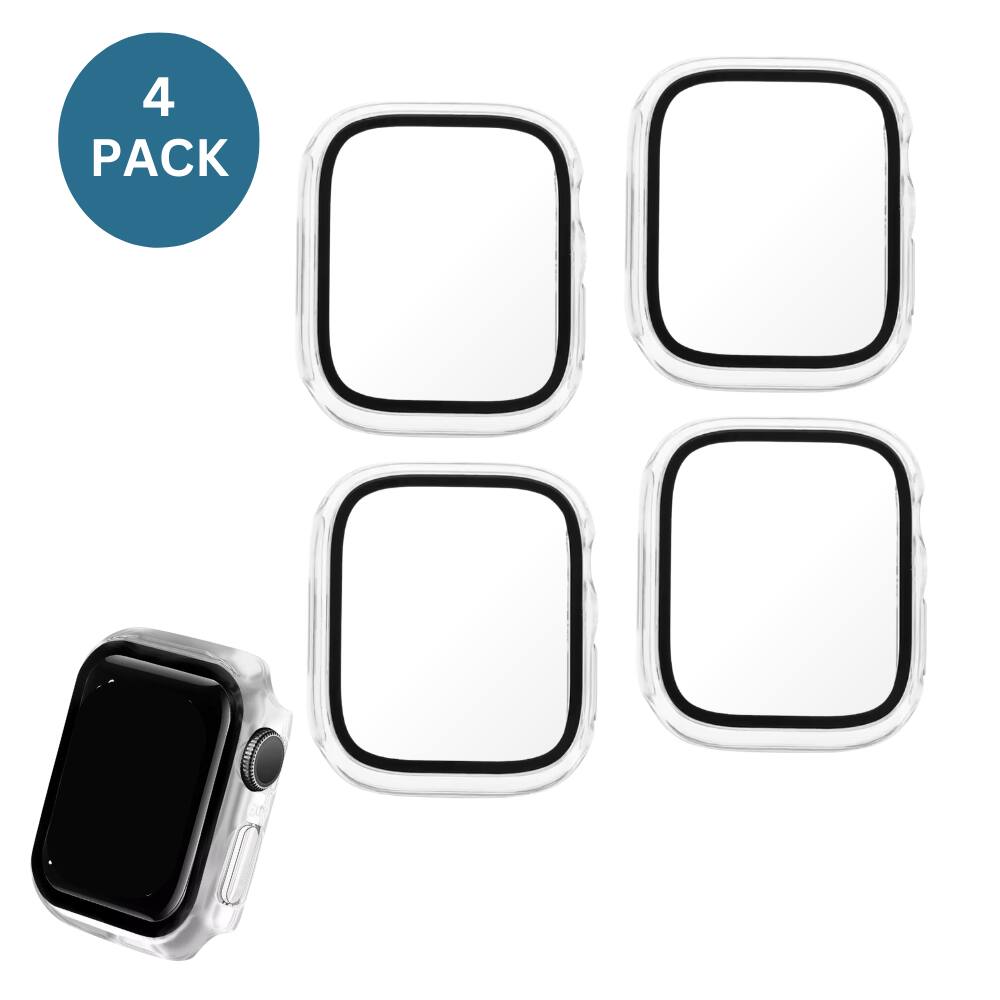 Alt View 1. Qixxronics - 4PACK Case for Apple Watch Series 3 2 1 (42mm), Built-in Tempered Glass Screen Protector - Clear.
