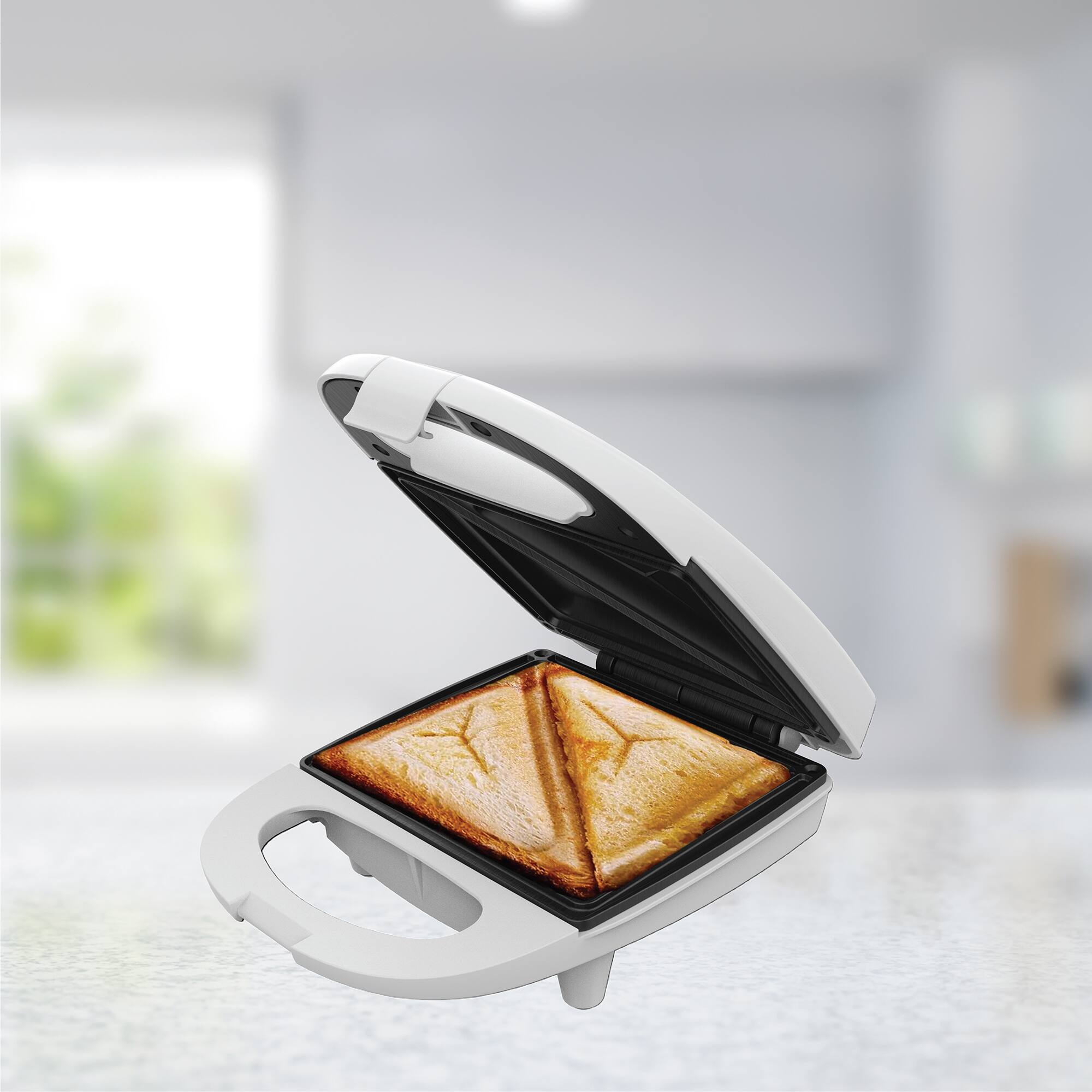 Alt View 1. Aiwa - Aiwa Single Sandwich Maker with Cool-Touch Handle & LED Indicator Light - White.