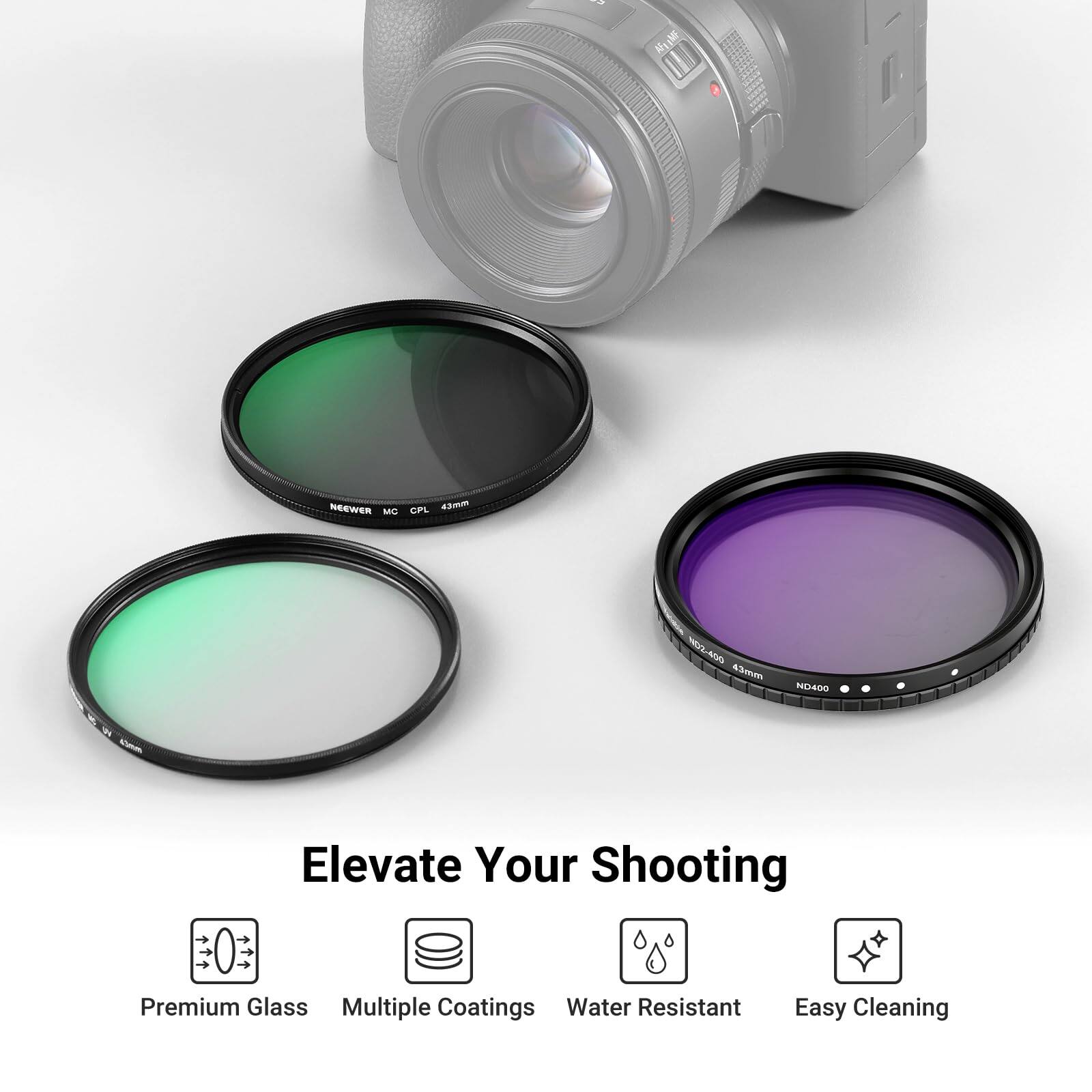 A MM IM M II NESWER MO DPL aavm NO2 N52600 400 43mm ND400 Elevate Your Shooting Premium Glass Multiple Coatings Water Resistant Easy Cleaning