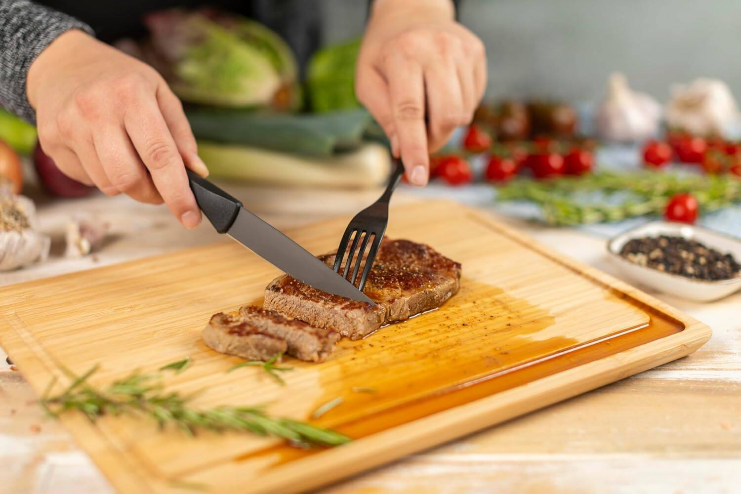 Alt View 2. Kuhn Rikon - ICED Steak Knife 4.13-Inch, Set of 4, Ice Hardened German Stainless Blade - Black.