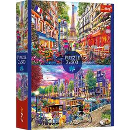 Trefl - Red (2) 500 Piece Puzzles - European Capitals