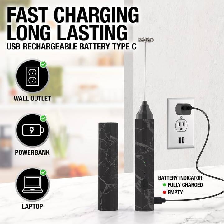 FAST CHARGING LONG LASTING  
USB RECHARGEABLE BATTERY TYPE C  

- WALL OUTLET  
- POWERBANK  
- LAPTOP  

BATTERY INDICATOR:  
- FULLY CHARGED  
- EMPTY