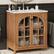Angle. Bestier - 31in Farmhouse Bathroom Vanity with Ceramic Sink Vintage Rustic Bathroom Cabinet, Antique Natural - Brown.