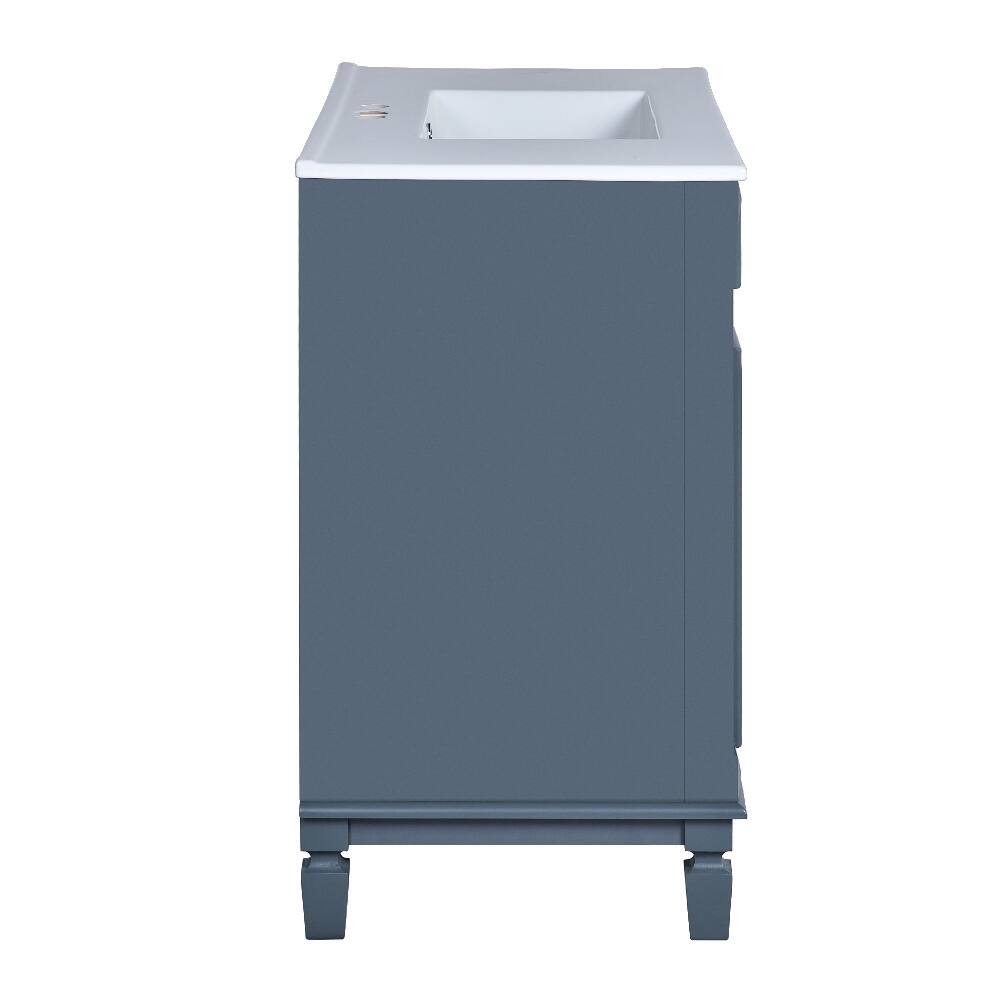 Alt View 10. Loheer - Loheer 36 inch bathroom vanity with sink Blue Modern Cabinet - Blue.