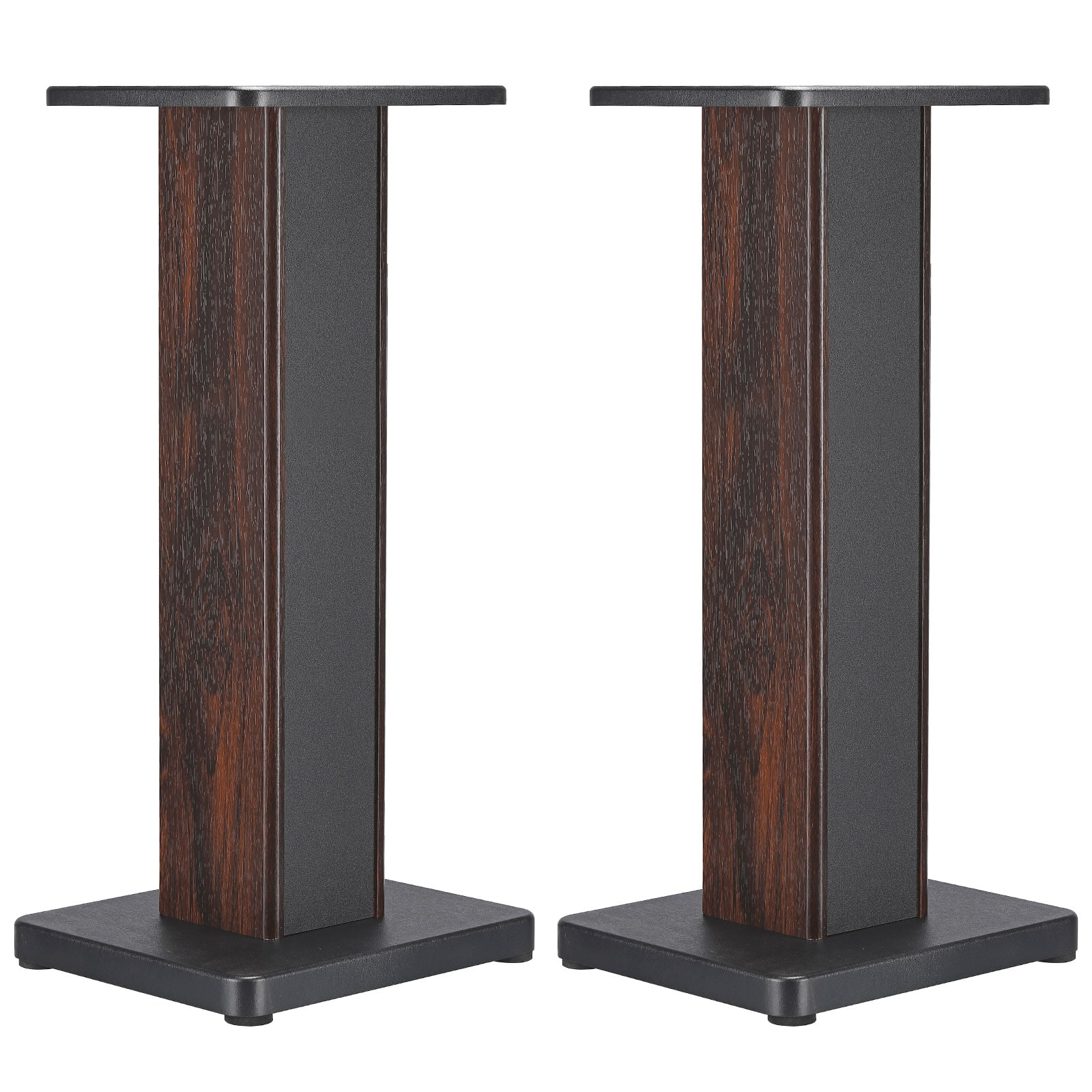 Unique Bargains - Grain Speaker Stands (1 Pair), Hollow Design to Enhance Audio Reduce Vibration for Bookshelf Speakers - Wood