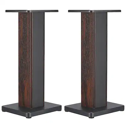 Front. Unique Bargains - Wood Grain Speaker Stands (1 Pair), Hollow Design to Enhance Audio Reduce Vibration for Bookshelf Speakers - Wood.