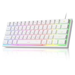 Reds Spade - Mini 60 Gaming Rgb Ultra compact Ts91 Waterproof Mechanical Feeling Office Computer For Pc Ps4 One Gamer - White