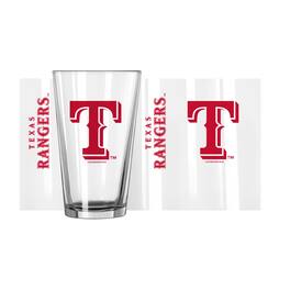 Logo Brands - Texas Rangers 16oz. Team Wordmark Game Day Pint Glass - Multicolor