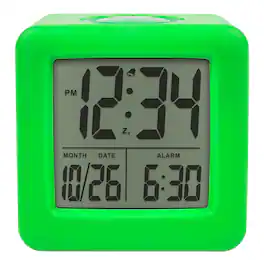 Equity - Digital Silicone Cube Alarm Clock with On-Demand Backlight - Green
