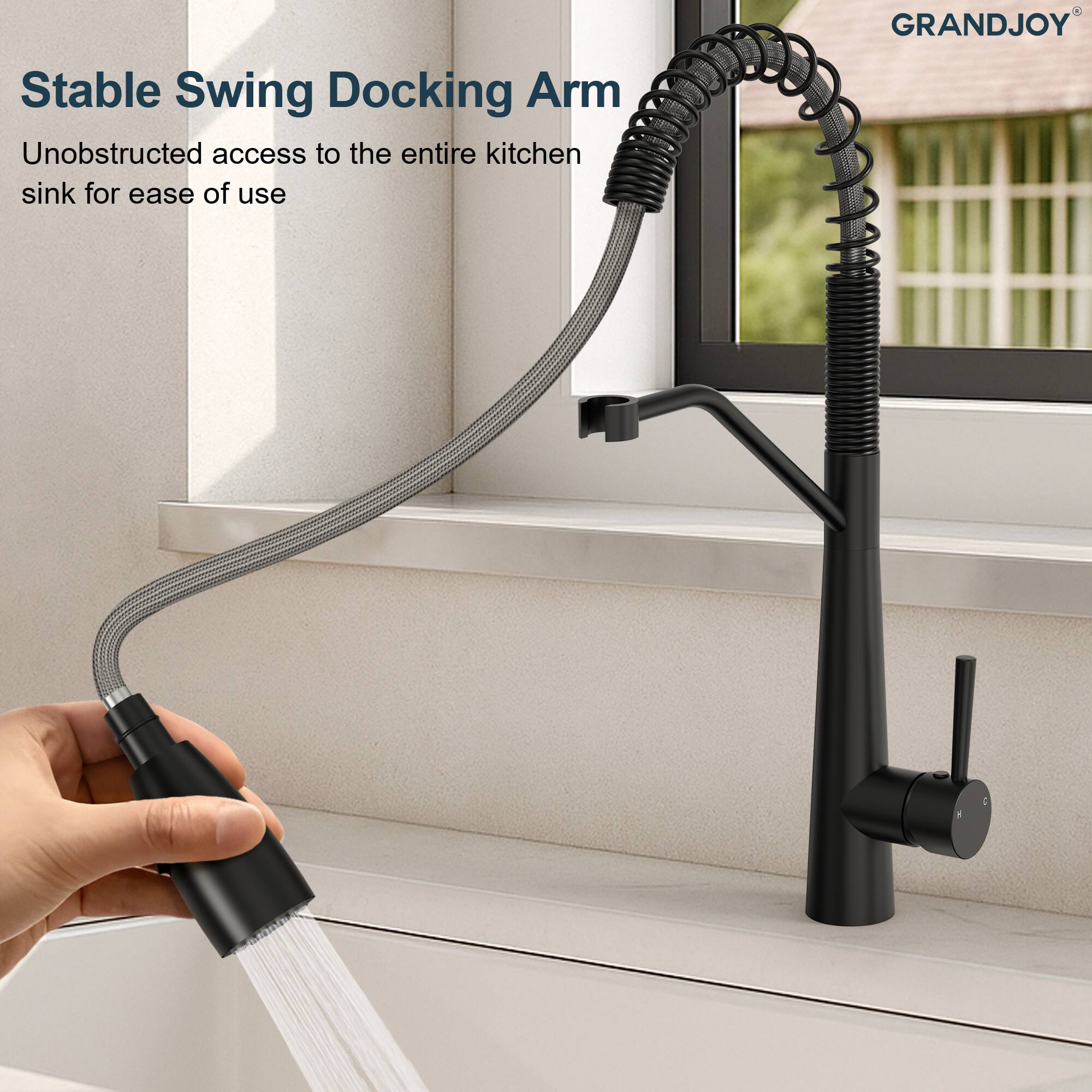 Stable Swing Docking Arm  
Unobstructed access to the entire kitchen sink for ease of use  

GRANDJOY