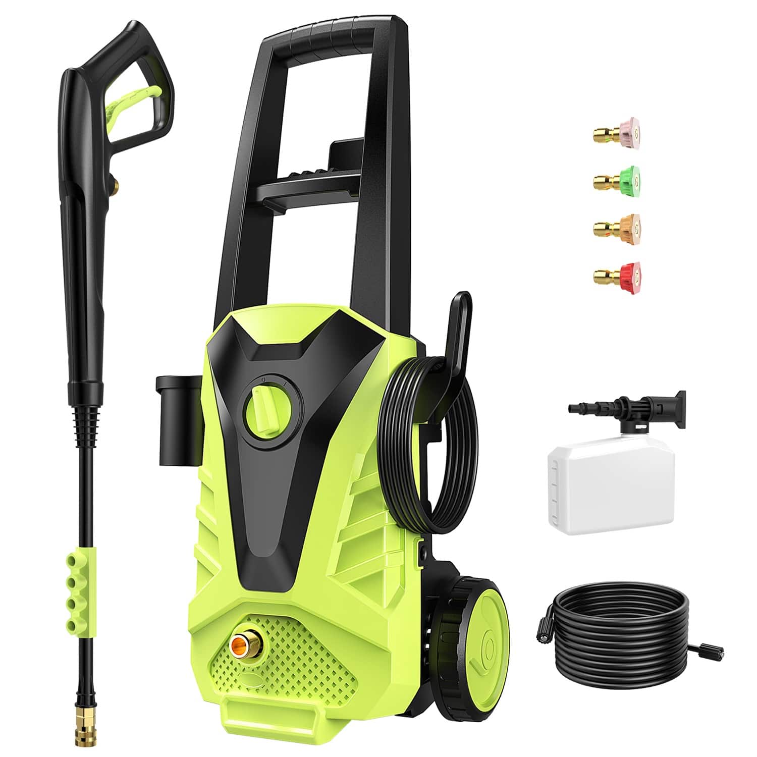 Sweet - Pressure Washer, Washer with Quick Connect Nozzles, Pressure Cleaning Machine with Foam Cannon - Green