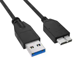 Cable Leader - USB 3.0 USB-A to Micro-B SuperSpeed Cable, 5Gbps for External Hard Drive, Portable SSD, Enclosure - Black