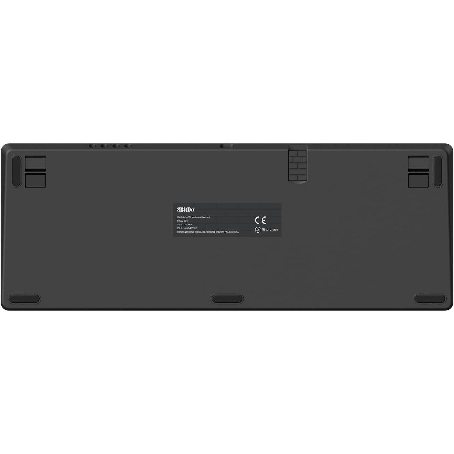 Back. 8BitDo - 8BitDo Retro Wireless Gaming Mechanical Keyboard with Number Pad for Windows and Android - N Edition - Grey.