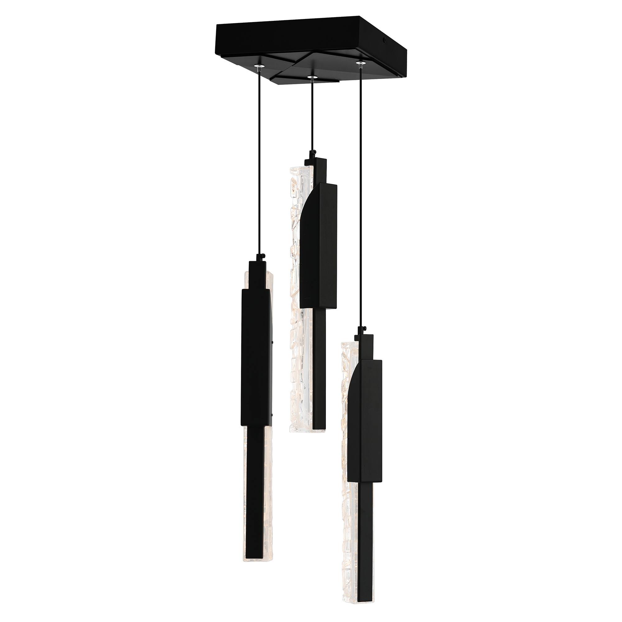 Left. CWI Lighting - Valira Integrated LED Black Mini Pendant - Black.