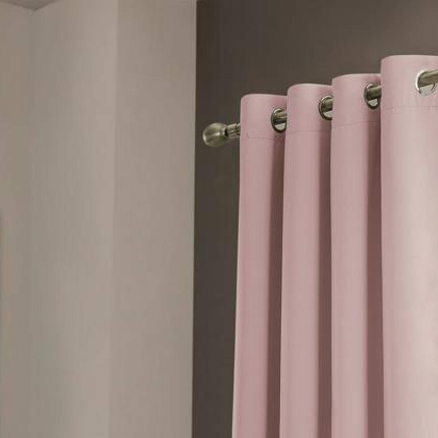 Angle. RT Designers Collection - Olivia Gray Anchorage Blackout Grommet Single Curtan Panel - 54x90" Blush - Blush.
