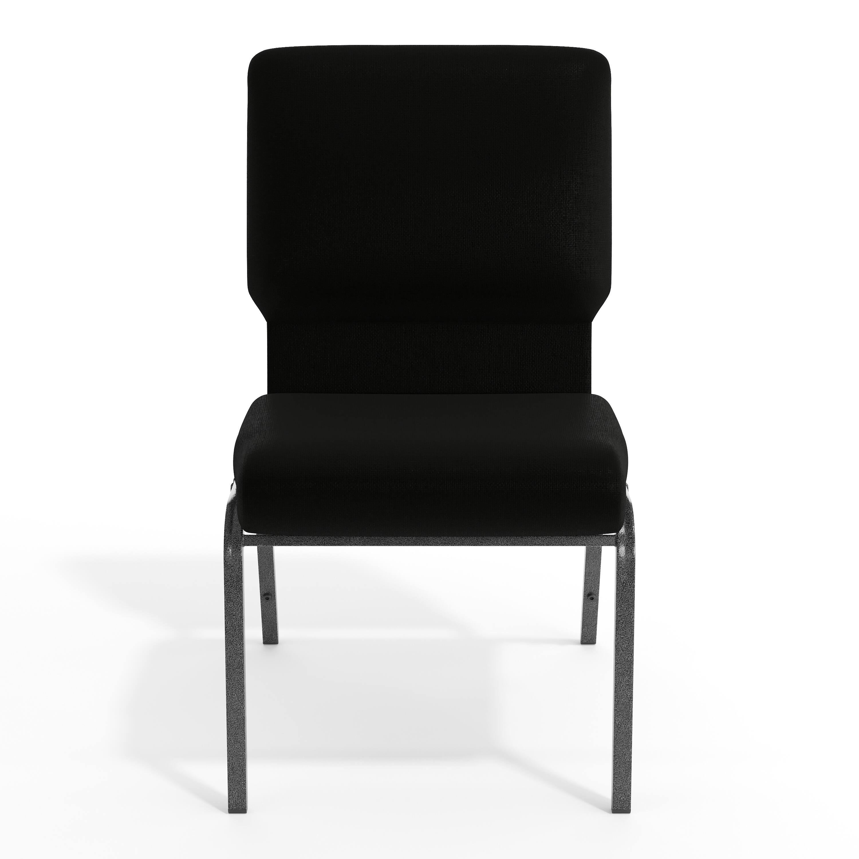 Alt View 9. Emma + Oliver - Church Chair 20.5 in. Wide - Black Fabric/Silver Vein Frame.