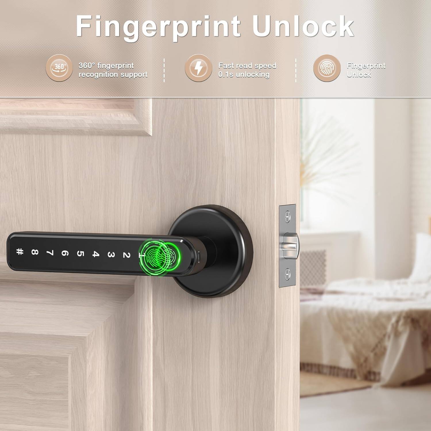 Fingerprint Unlock

- 360° fingerprint recognition support
- Fast read speed 0.1s unlocking
- Fingerprint Unlock