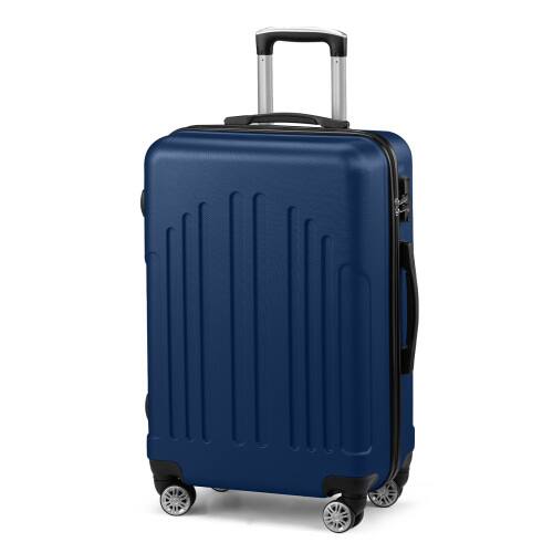 Alt View 1. Winado - 24" Checked Luggage Trolley Case ABS Hardside Medium Suitcase with Double Spinner Wheels & TSA Lock for Travel Business - Navy Blue.