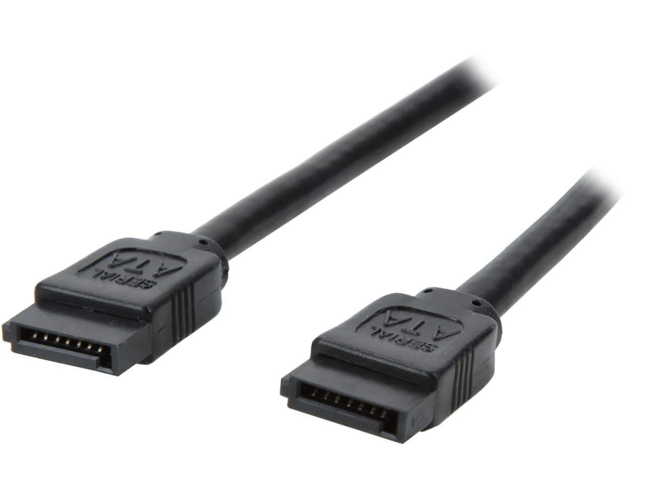 Nippon Labs - SATA3-R-1.5FT-BK 1.5 ft. SATA3 Straight to SATA3 Straight Copper Round Cable Black