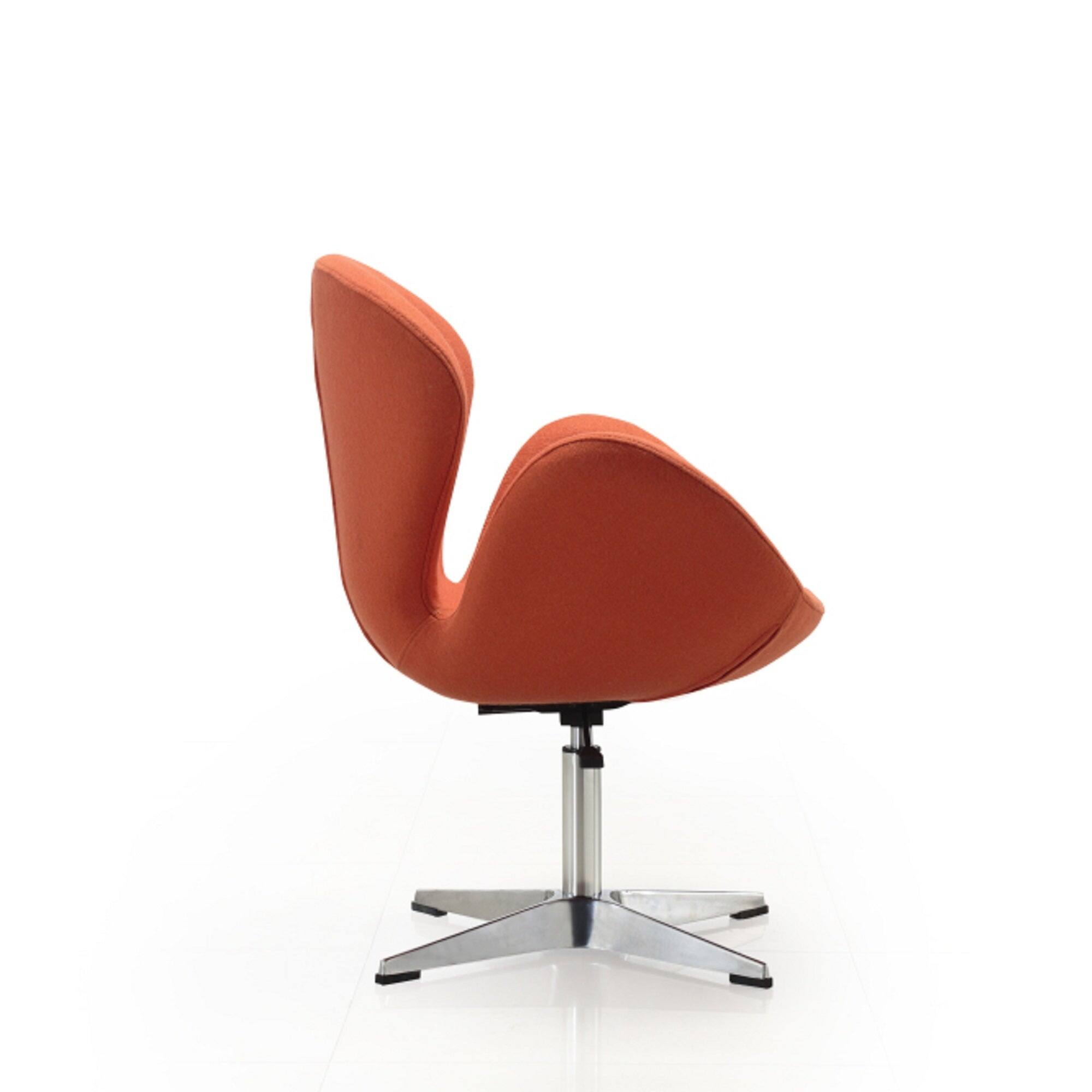Alt View 1. Manhattan Comfort - Raspberry Modern Upholstered Swivel Lounge Chair - Set of 2 - Orange.