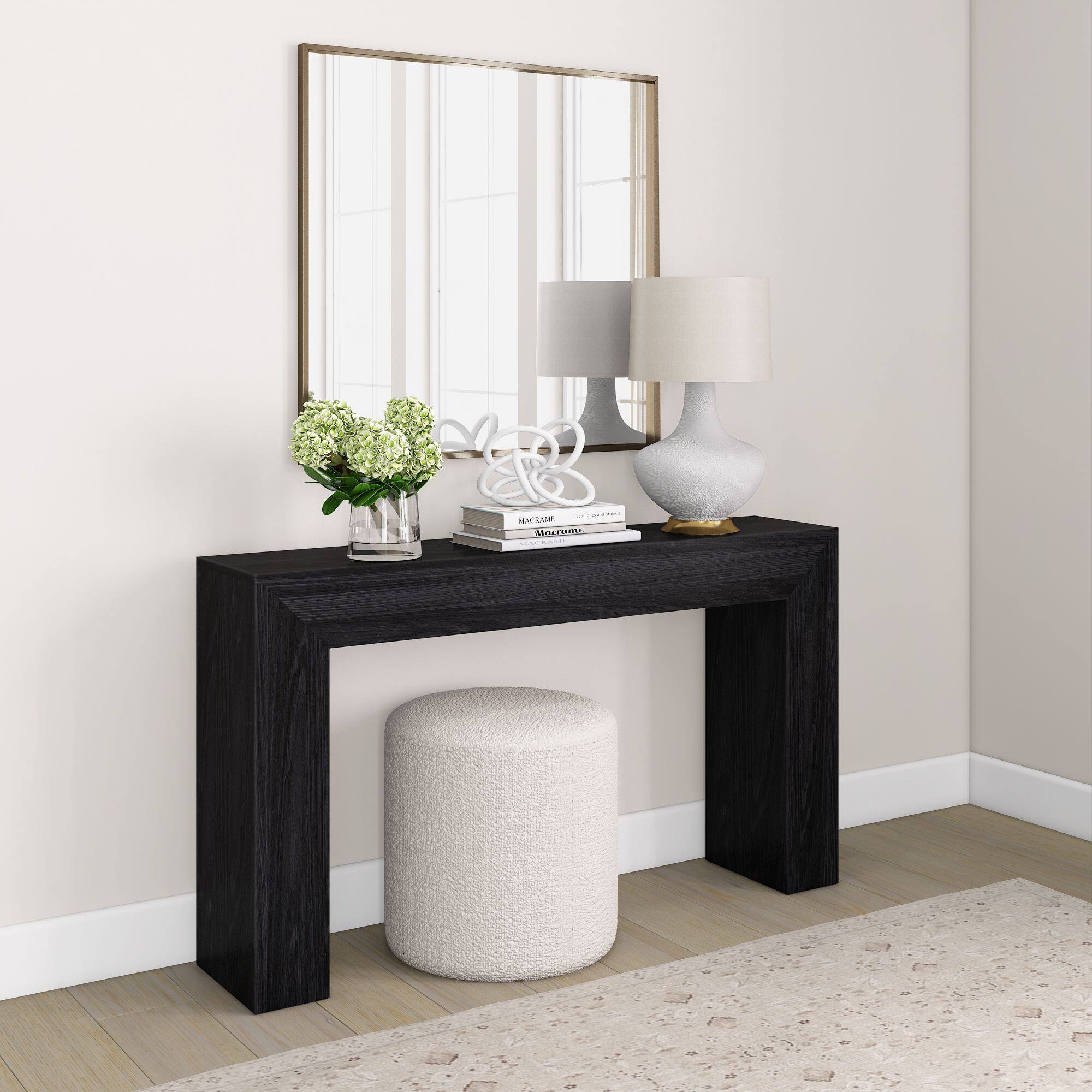 Plank+Beam - Grande Console Table (56in / 1420mm) - Black Wirebrush