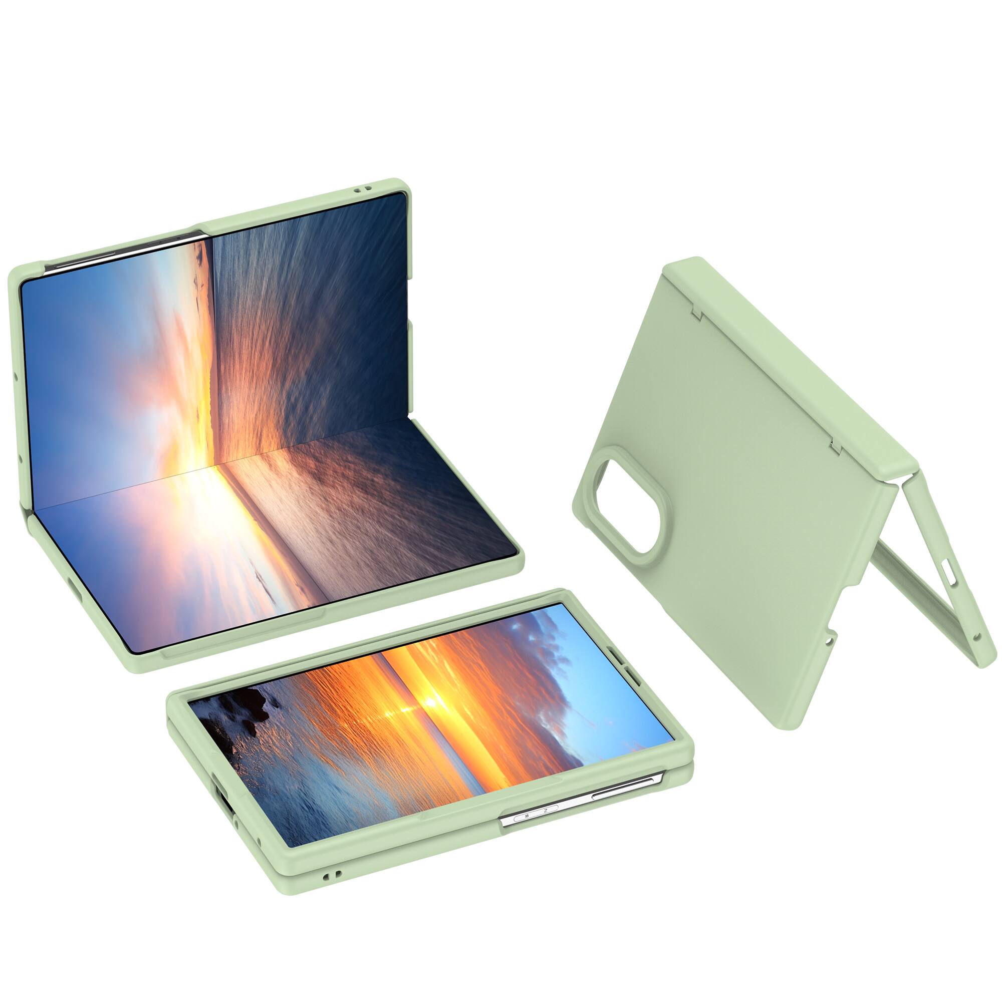 Alt View 1. Dteck - Magnetic for Samsung Galaxy Z Fold8 Case with Screen Protector, Compatible with MagSafe, Full Body Hinge Protection - Light Green.
