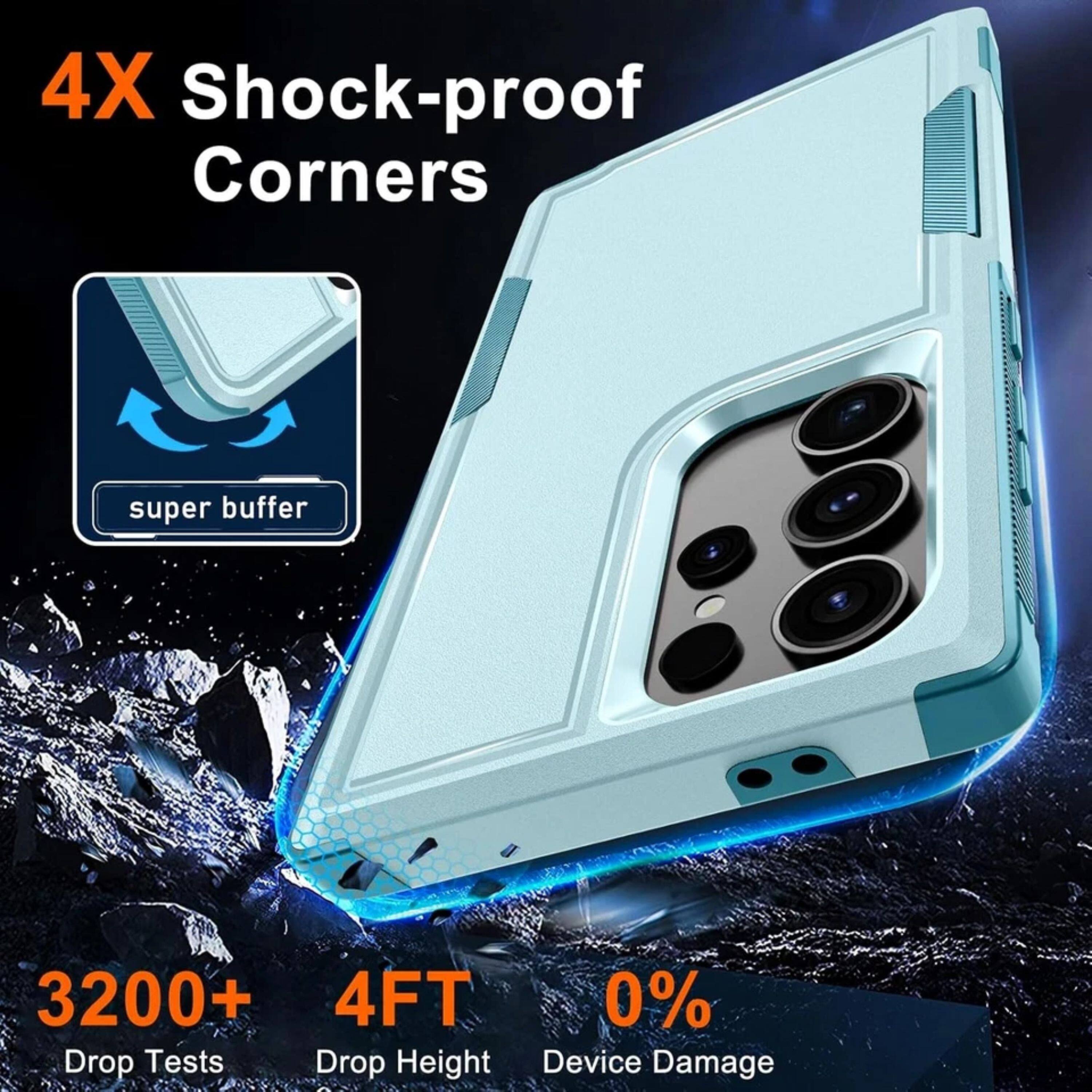 4X Shock-proof Corners super buffer 3200+ 4FT 0% Drop Tests Drop Height Device Damage